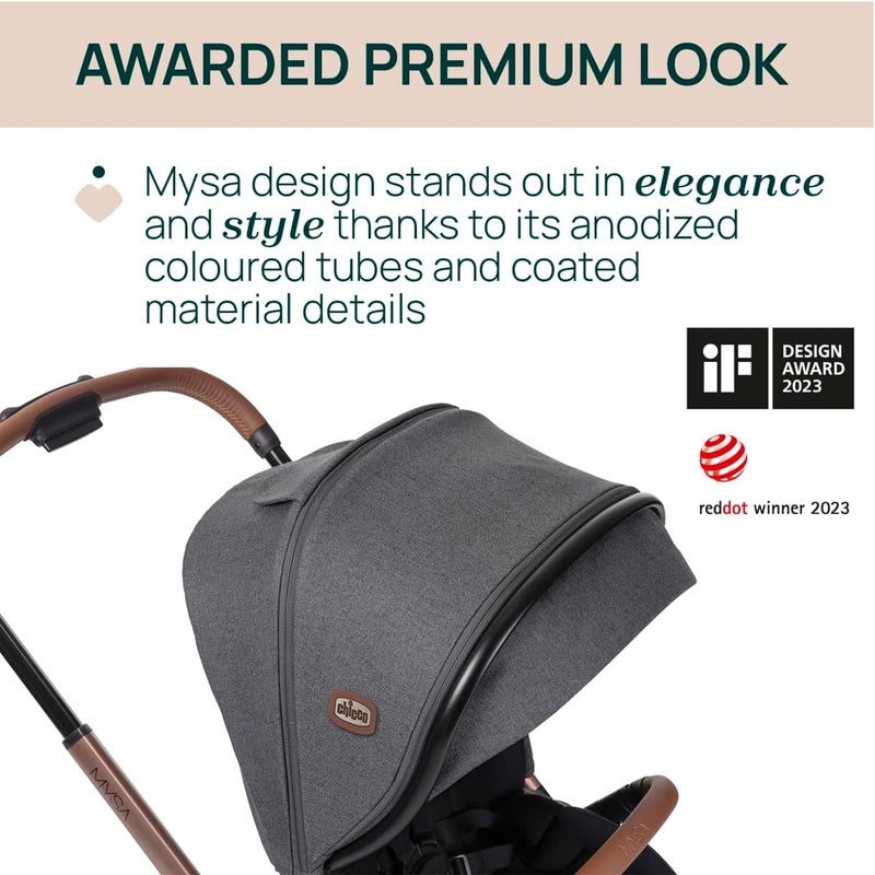 Chicco Mysa Stroller 0m-4y, Black Satin - Image 5